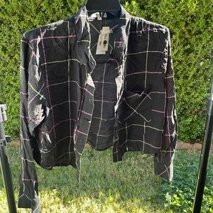 Cropped flannel style shirt